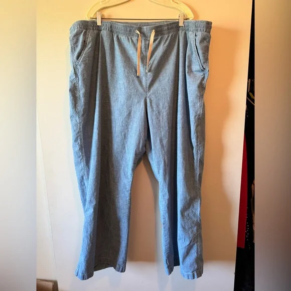 L.L. Bean Lake Washed Pull On Chambray Wide Leg Pant 26W - Picture 1 of 6